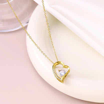 Heart Shape Necklace For Women Made Of Durable 304 Stainless Steel Featuring Elegant Golden Finish
