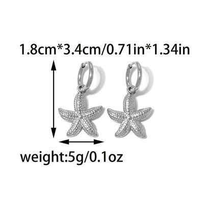 Pentagram Hoop Earrings For Women, Cute Style, Made Of Waterproof Non Tarnish 304 Stainless Steel
