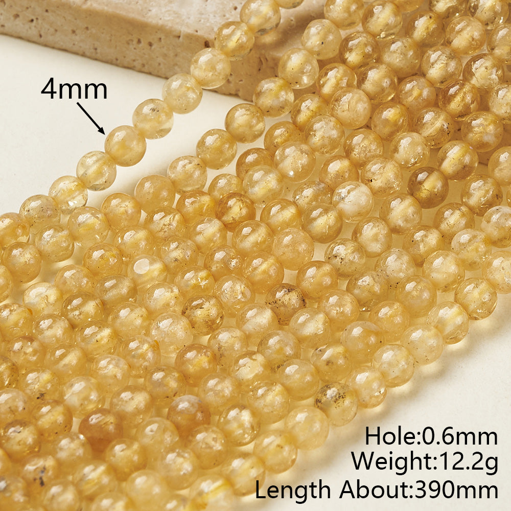Round Natural Stone Beads With Smooth Finish And Hole Under 1mm, 1 Strand Package, Handmade Jewelry Making Beads