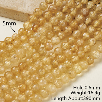 Round Natural Stone Beads With Smooth Finish And Hole Under 1mm, 1 Strand Package, Handmade Jewelry Making Beads