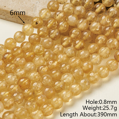 Round Natural Stone Beads With Smooth Finish And Hole Under 1mm, 1 Strand Package, Handmade Jewelry Making Beads