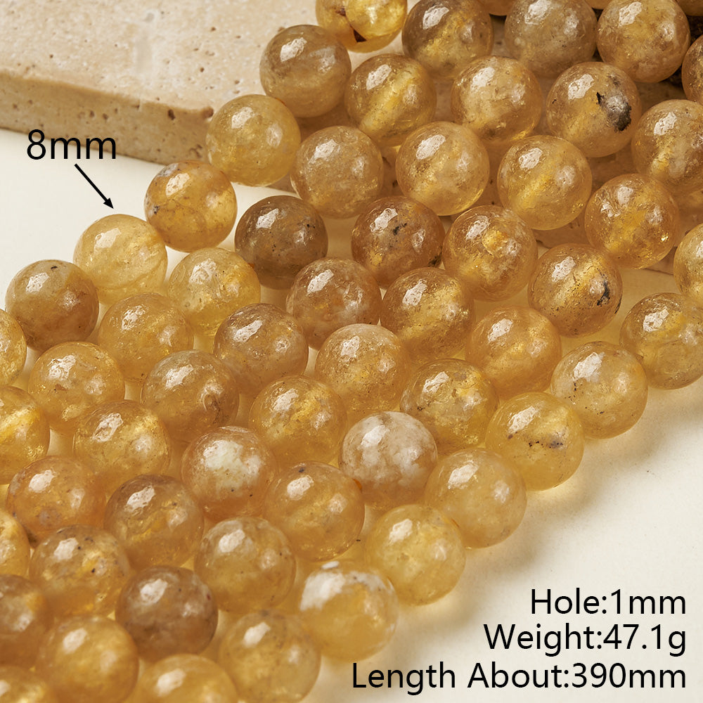 Round Natural Stone Beads With Smooth Finish And Hole Under 1mm, 1 Strand Package, Handmade Jewelry Making Beads