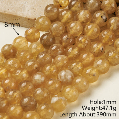 Round Natural Stone Beads With Smooth Finish And Hole Under 1mm, 1 Strand Package, Handmade Jewelry Making Beads