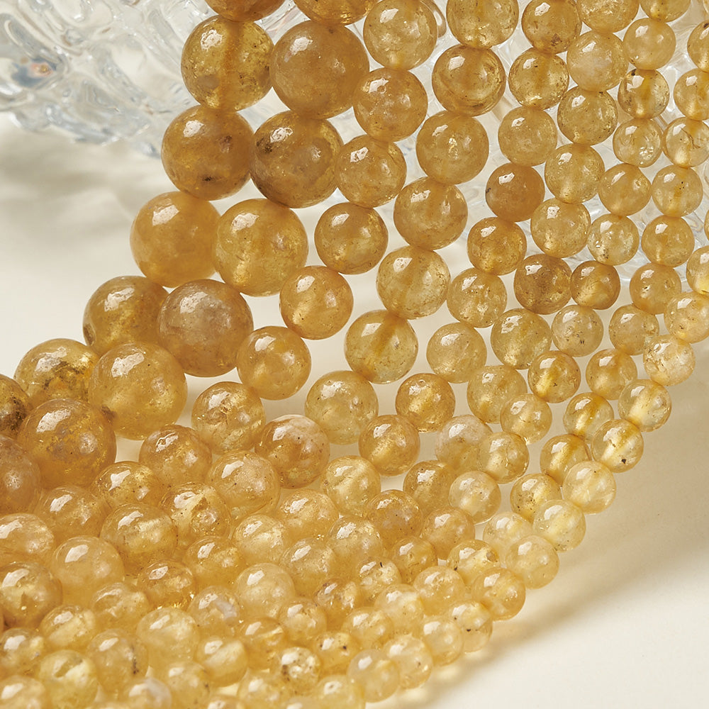 Round Natural Stone Beads With Smooth Finish And Hole Under 1mm, 1 Strand Package, Handmade Jewelry Making Beads