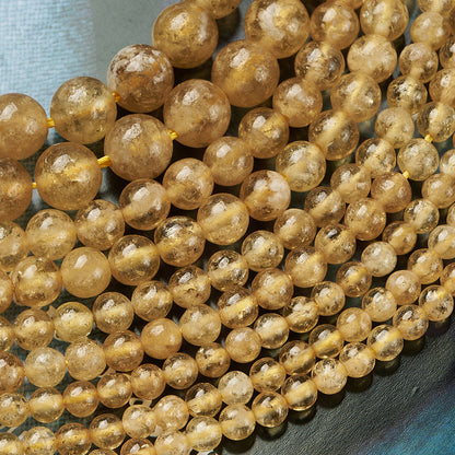 Round Natural Stone Beads With Smooth Finish And Hole Under 1mm, 1 Strand Package, Handmade Jewelry Making Beads