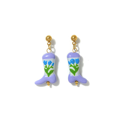 Cute Fruit Stud Earrings For Women, Electroplated Ceramics With 18K Gold Plated Finish