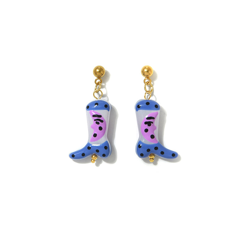 Cute Fruit Stud Earrings For Women, Electroplated Ceramics With 18K Gold Plated Finish