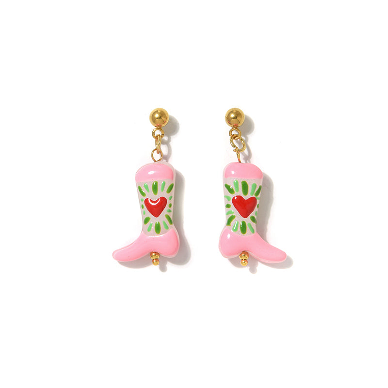 Cute Fruit Stud Earrings For Women, Electroplated Ceramics With 18K Gold Plated Finish