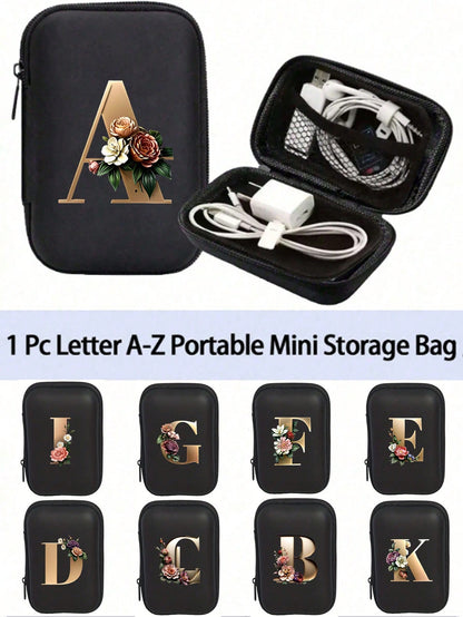 Unisex Square Polyester Digital Bag Featuring Letter Pattern, Waterproof Small Square Bag