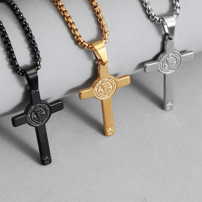Cross Necklace For Everyday Wear In Steel Color Featuring Durable And Stylish Design