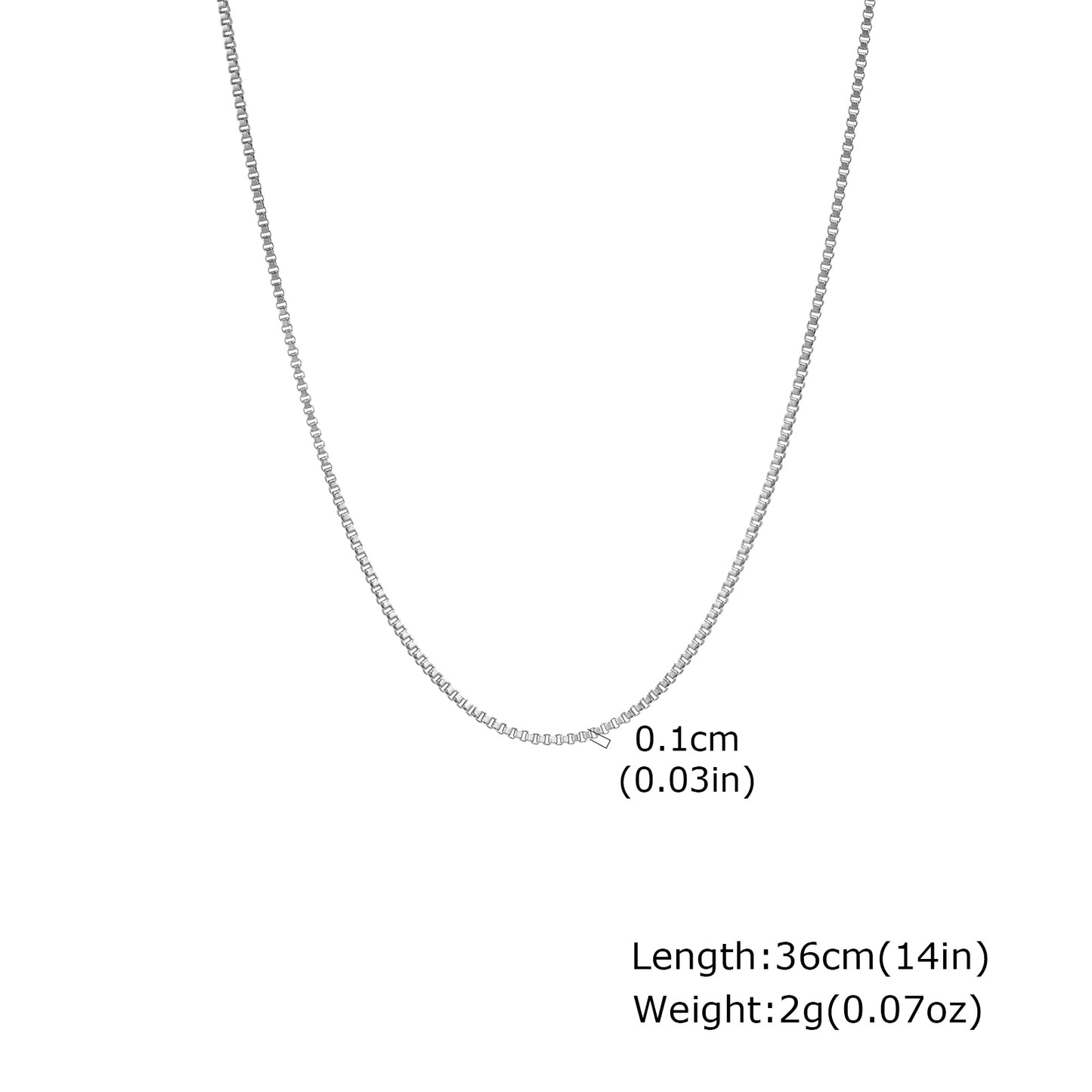 Solid Color Necklace For Unisex Featuring Waterproof Non Tarnish 201 Stainless Steel With 18K Real Gold Plated Box Chain