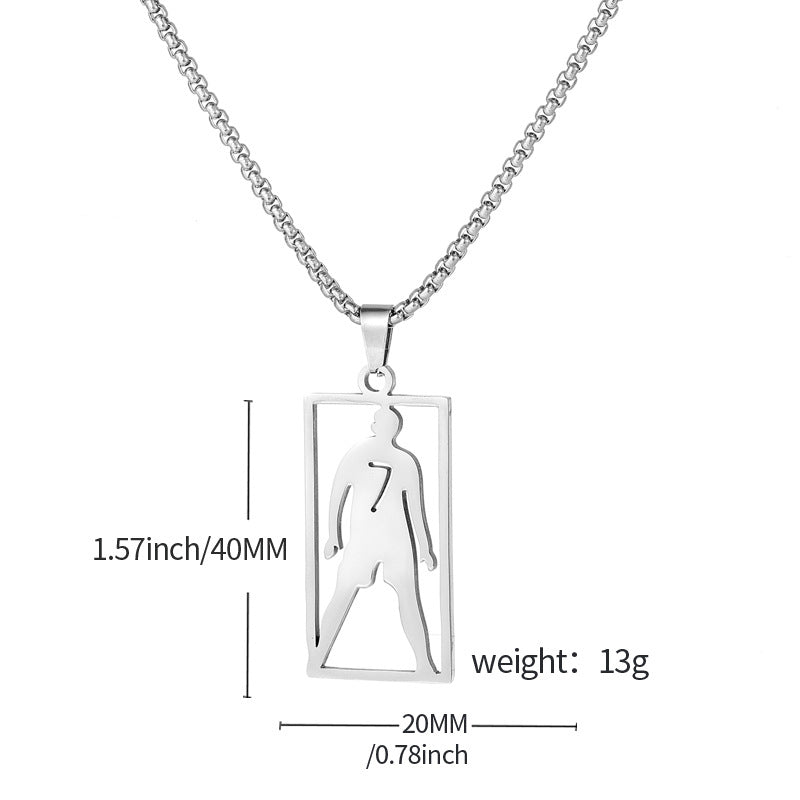 Hip-Hop Style Football Necklace For Unisex Featuring Steel Color, Perfect For Football World Cup Fans