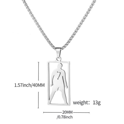 Hip-Hop Style Football Necklace For Unisex Featuring Steel Color, Perfect For Football World Cup Fans