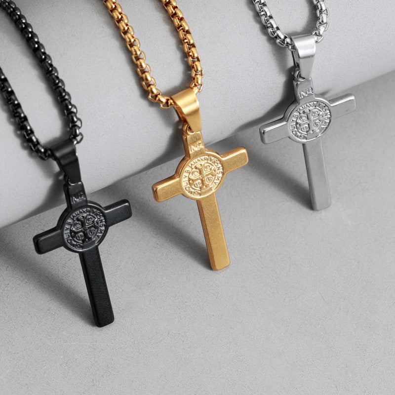 Cross Necklace For Everyday Wear In Steel Color Featuring Durable And Stylish Design