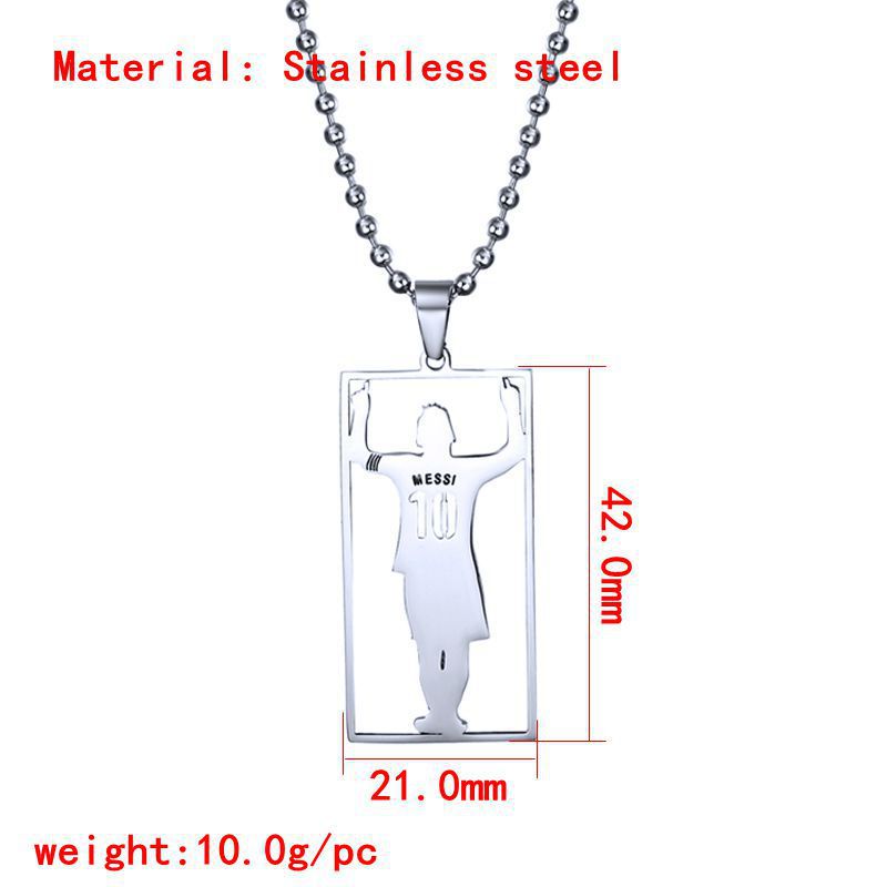 Hip-Hop Style Football Necklace For Unisex Featuring Steel Color, Perfect For Football World Cup Fans
