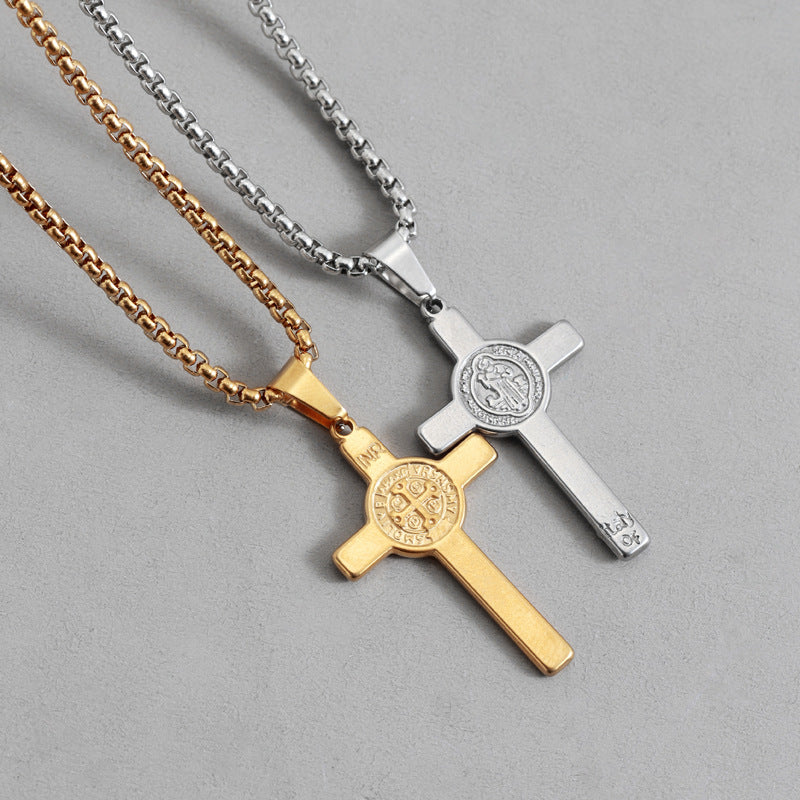 Cross Necklace For Everyday Wear In Steel Color Featuring Durable And Stylish Design