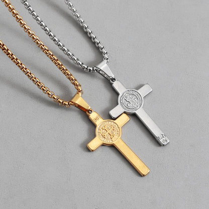 Cross Necklace For Everyday Wear In Steel Color Featuring Durable And Stylish Design