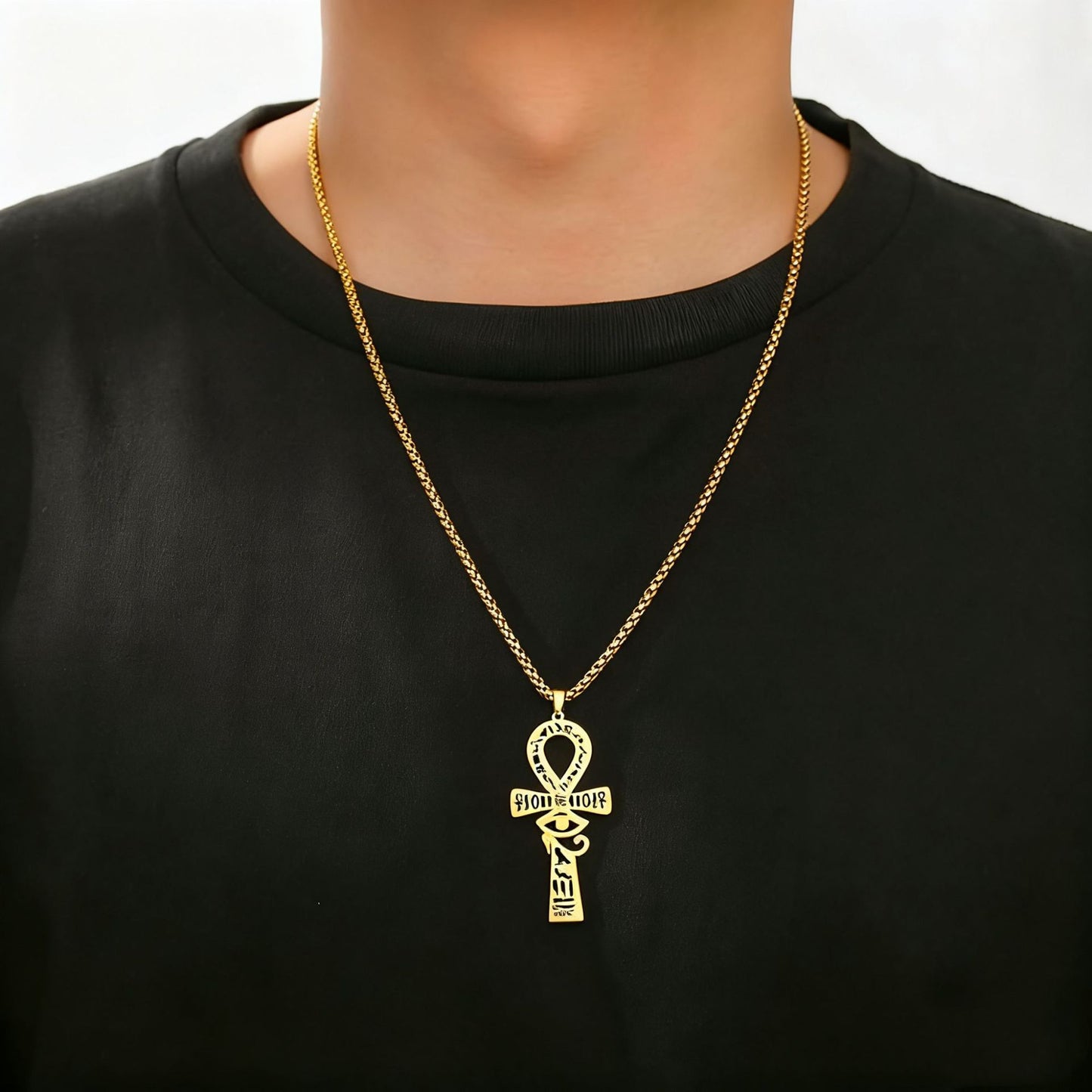 Cross Necklace For Men And Women In Steel Color, 1 Piece Pendant Jewelry
