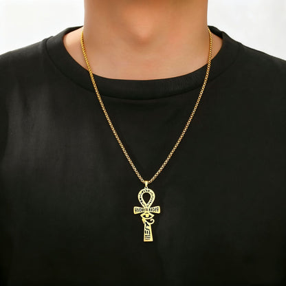 Cross Necklace For Men And Women In Steel Color, 1 Piece Pendant Jewelry