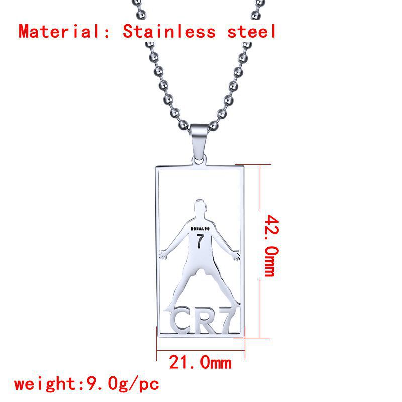 Hip-Hop Style Football Necklace For Unisex Featuring Steel Color, Perfect For Football World Cup Fans