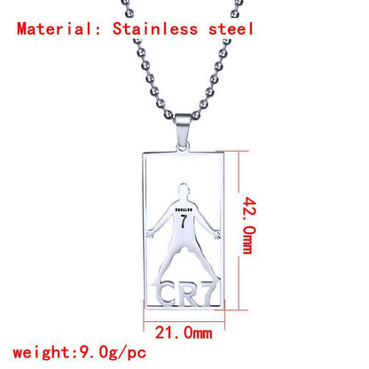 Hip-Hop Style Football Necklace For Unisex Featuring Steel Color, Perfect For Football World Cup Fans