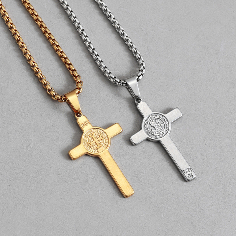 Cross Necklace For Everyday Wear In Steel Color Featuring Durable And Stylish Design