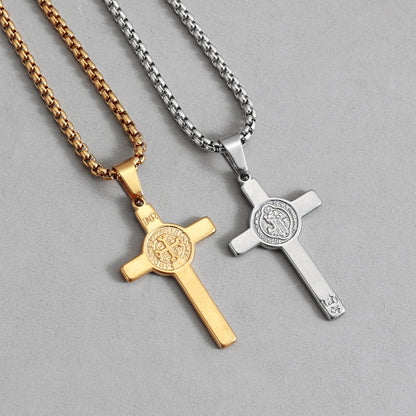 Cross Necklace For Everyday Wear In Steel Color Featuring Durable And Stylish Design