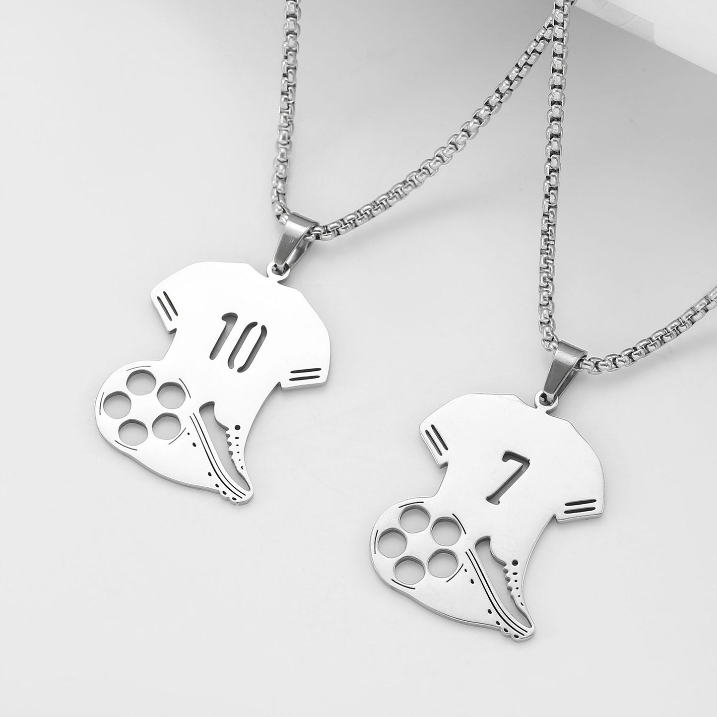 Football Player Necklace For Football World Cup Made Of Durable Titanium Steel
