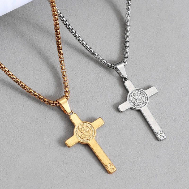Cross Necklace For Everyday Wear In Steel Color Featuring Durable And Stylish Design