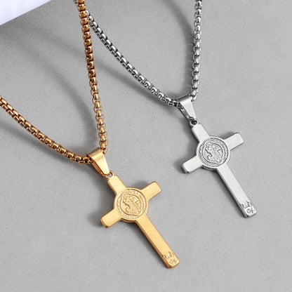 Cross Necklace For Everyday Wear In Steel Color Featuring Durable And Stylish Design