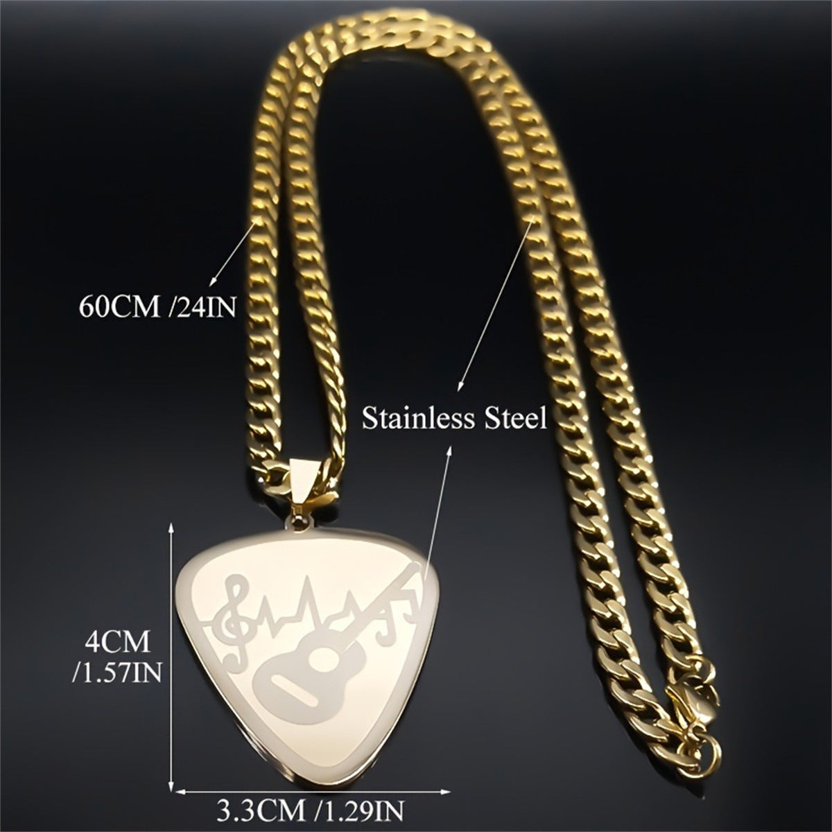 Notes Necklace For Men And Women Made Of Durable Titanium Steel In Steel Color