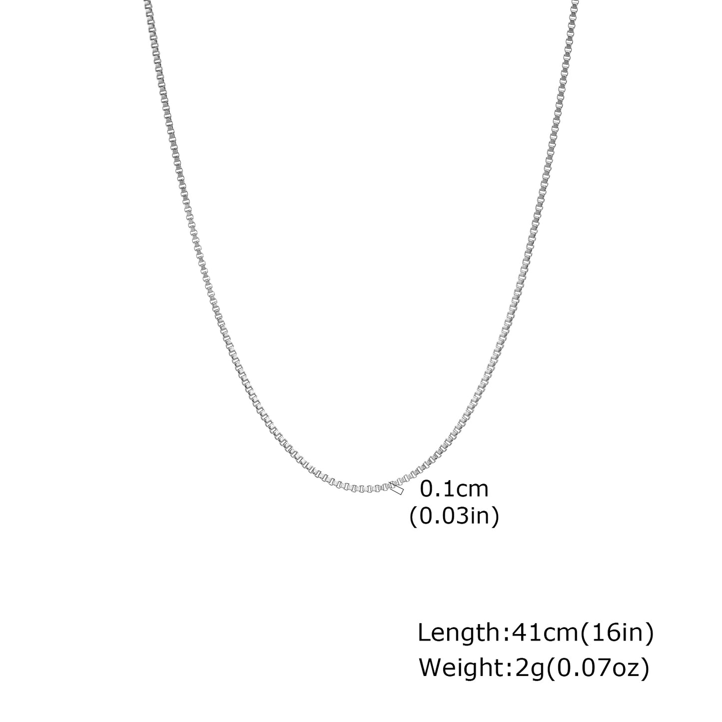 Solid Color Necklace For Unisex Featuring Waterproof Non Tarnish 201 Stainless Steel With 18K Real Gold Plated Box Chain