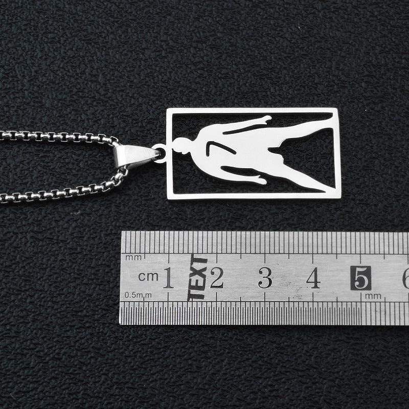 Hip-Hop Style Football Necklace For Unisex Featuring Steel Color, Perfect For Football World Cup Fans