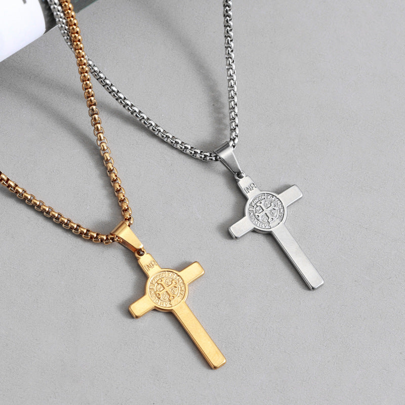 Cross Necklace For Everyday Wear In Steel Color Featuring Durable And Stylish Design