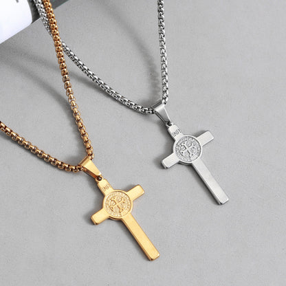 Cross Necklace For Everyday Wear In Steel Color Featuring Durable And Stylish Design