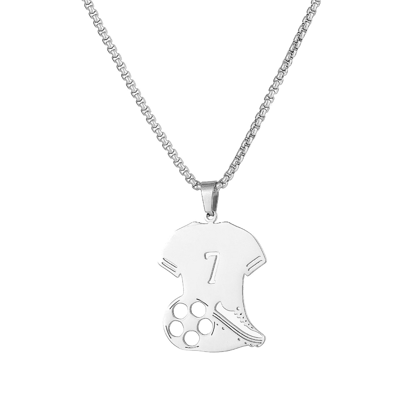 Football Player Necklace For Football World Cup Made Of Durable Titanium Steel