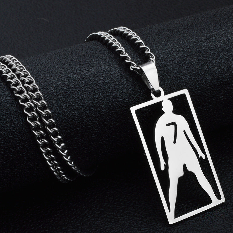 Hip-Hop Style Football Necklace For Unisex Featuring Steel Color, Perfect For Football World Cup Fans
