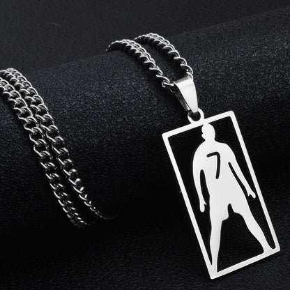 Hip-Hop Style Football Necklace For Unisex Featuring Steel Color, Perfect For Football World Cup Fans