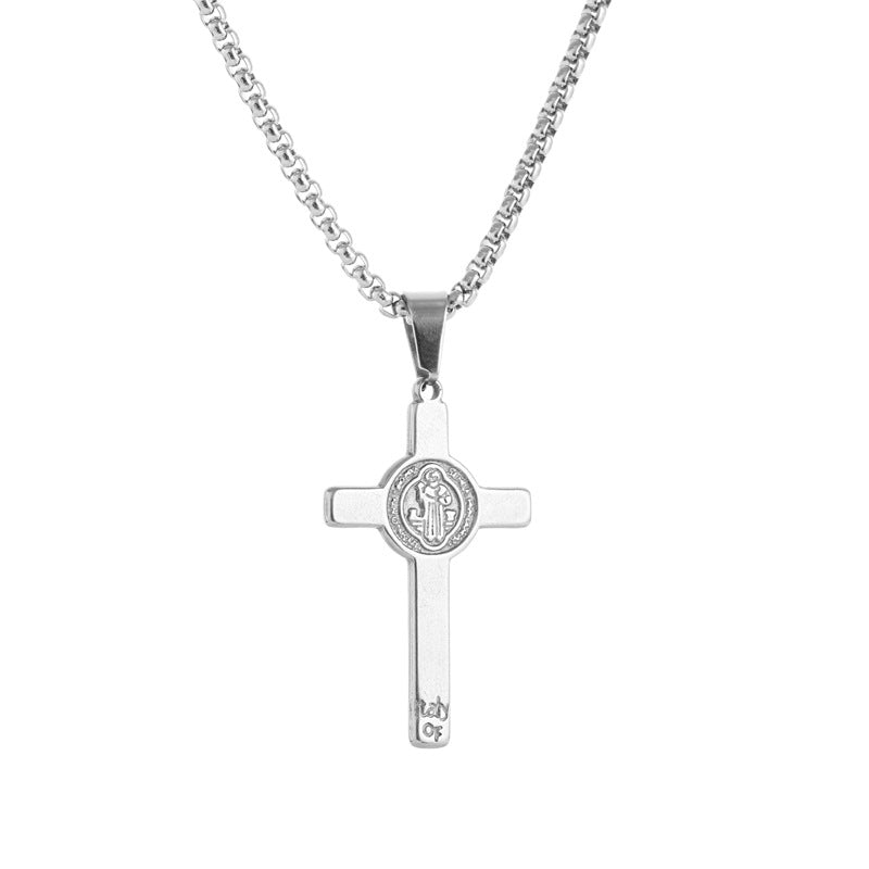 Cross Necklace For Everyday Wear In Steel Color Featuring Durable And Stylish Design