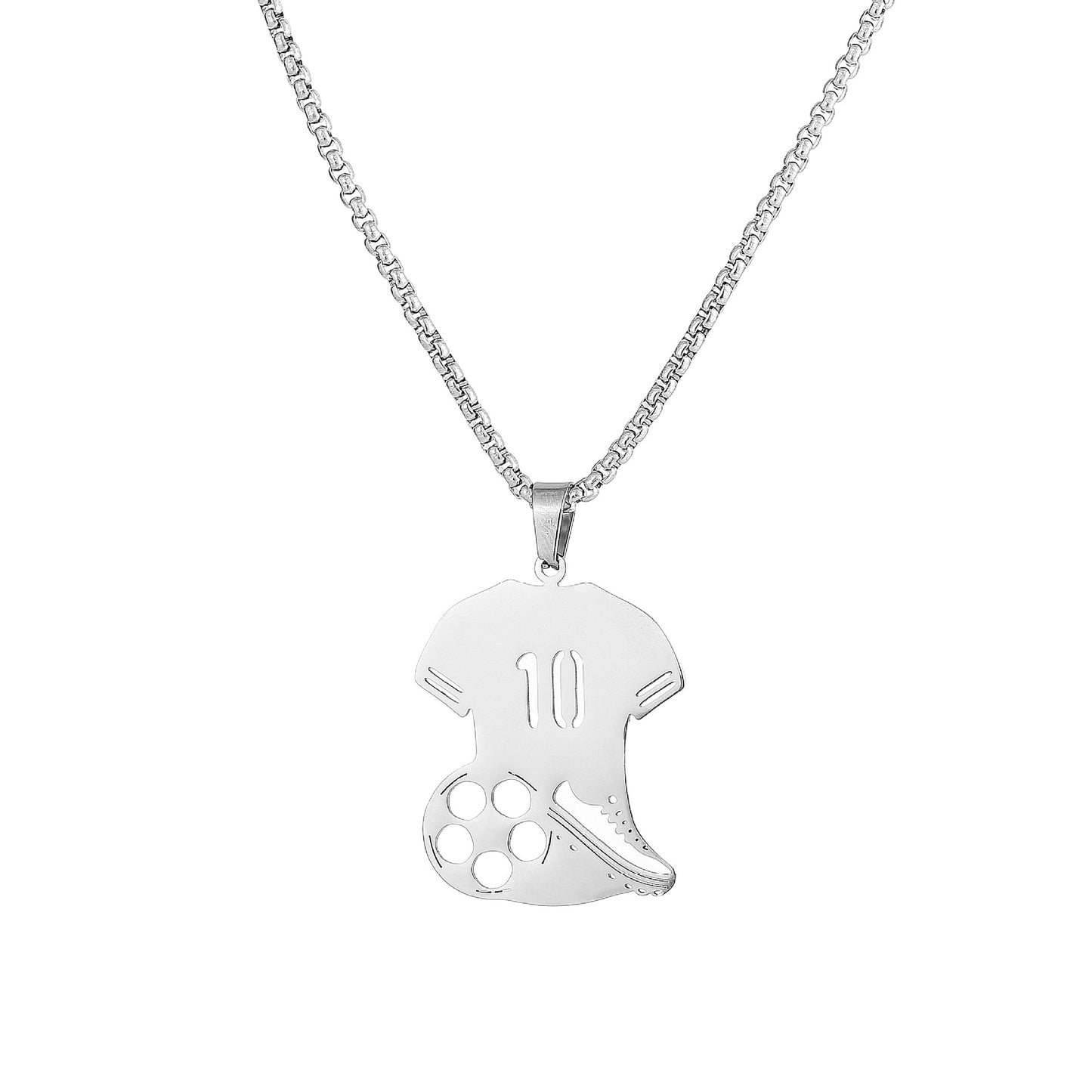 Football Player Necklace For Football World Cup Made Of Durable Titanium Steel