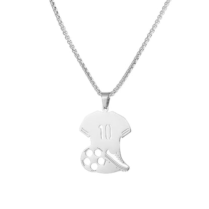Football Player Necklace For Football World Cup Made Of Durable Titanium Steel