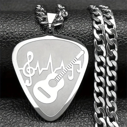 Notes Necklace For Men And Women Made Of Durable Titanium Steel In Steel Color