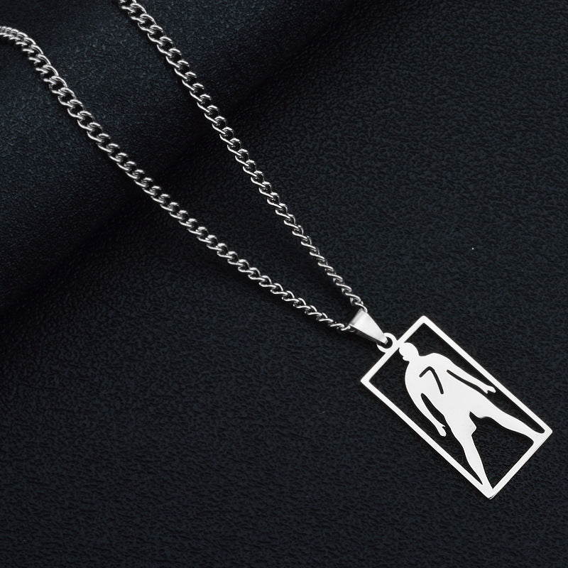 Hip-Hop Style Football Necklace For Unisex Featuring Steel Color, Perfect For Football World Cup Fans