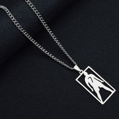 Hip-Hop Style Football Necklace For Unisex Featuring Steel Color, Perfect For Football World Cup Fans