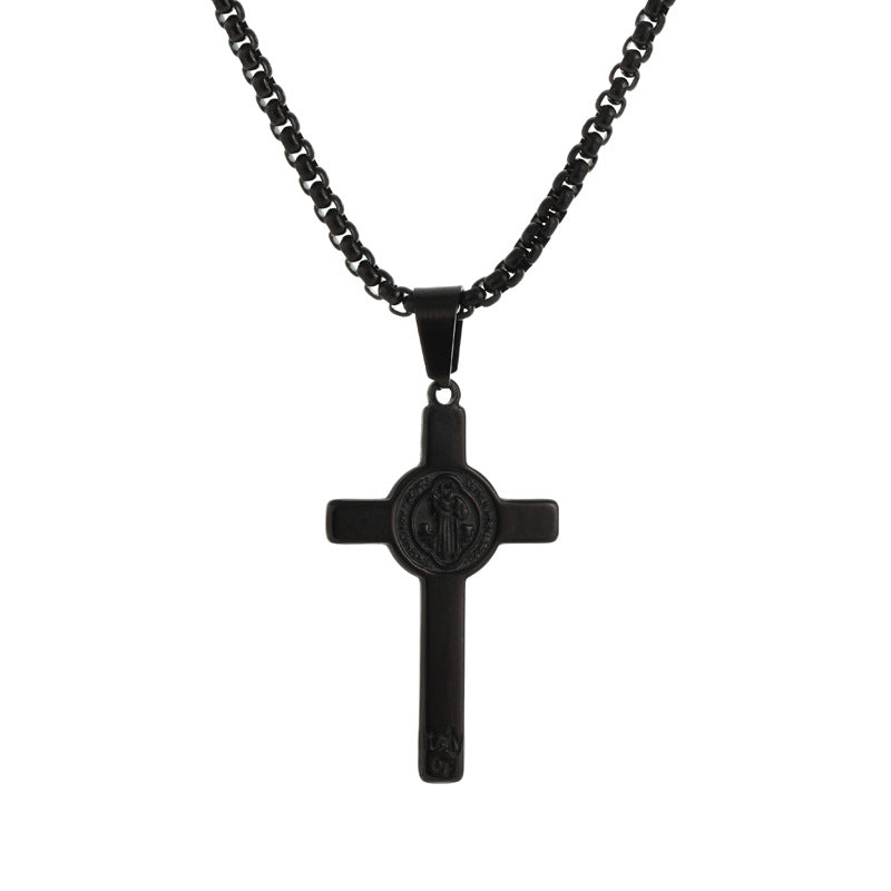 Cross Necklace For Everyday Wear In Steel Color Featuring Durable And Stylish Design