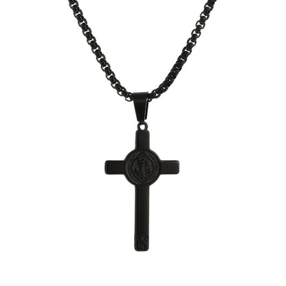 Cross Necklace For Everyday Wear In Steel Color Featuring Durable And Stylish Design