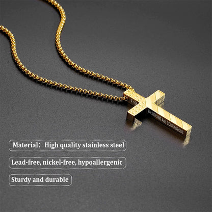 Hip-Hop Style Cross Necklace For Men And Women, Made Of Durable Titanium Steel In Silver