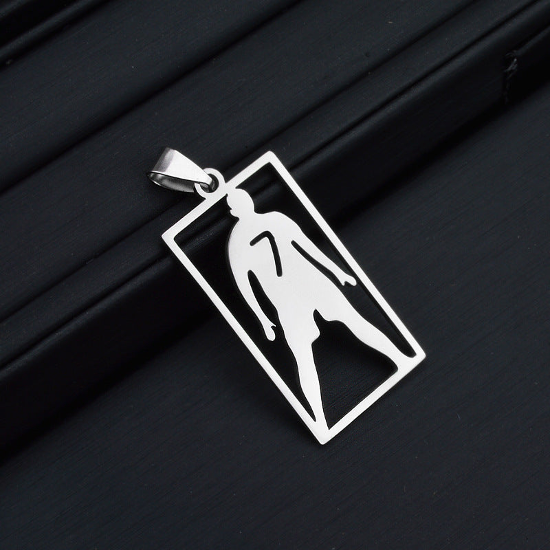Hip-Hop Style Football Necklace For Unisex Featuring Steel Color, Perfect For Football World Cup Fans