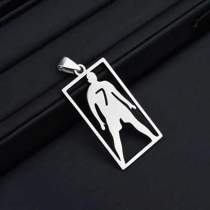 Hip-Hop Style Football Necklace For Unisex Featuring Steel Color, Perfect For Football World Cup Fans