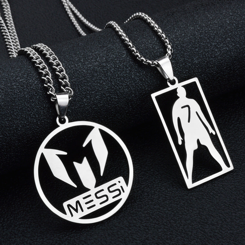 Hip-Hop Style Football Necklace For Unisex Featuring Steel Color, Perfect For Football World Cup Fans